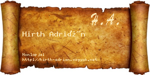 Hirth Adrián névjegykártya