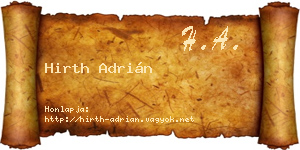 Hirth Adrián névjegykártya